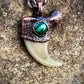 Cougar Claw with Malachite - Copper Electroformed Necklace