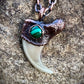 Cougar Claw with Malachite - Copper Electroformed Necklace