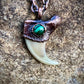 Cougar Claw with Malachite - Copper Electroformed Necklace
