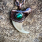 Cougar Claw with Malachite - Copper Electroformed Necklace