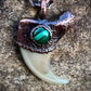 Cougar Claw with Malachite - Copper Electroformed Necklace
