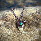 Cougar Claw with Malachite - Copper Electroformed Necklace