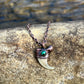 Cougar Claw with Malachite - Copper Electroformed Necklace