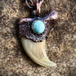 Cougar Claw with Tibetan Turquoise - Copper Electroformed Necklace