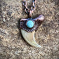 Cougar Claw with Tibetan Turquoise - Copper Electroformed Necklace