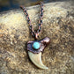 Cougar Claw with Tibetan Turquoise - Copper Electroformed Necklace