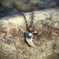 Cougar Claw with Tibetan Turquoise - Copper Electroformed Necklace