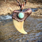 Cougar Claw with Tibetan Turquoise - Copper Electroformed Necklace