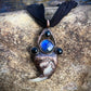 Cougar Claw Necklace with Labradorite and Obsidian - Copper Electroformed