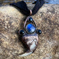 Cougar Claw Necklace with Labradorite and Obsidian - Copper Electroformed