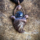 Cougar Claw Necklace with Labradorite and Obsidian - Copper Electroformed