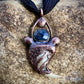 Cougar Claw Necklace with Labradorite and Obsidian - Copper Electroformed