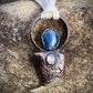 Cougar Claw with Blue Kyanite and Rainbow Moonstone - Copper Electroformed Necklace