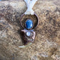 Cougar Claw with Blue Kyanite and Rainbow Moonstone - Copper Electroformed Necklace