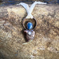 Cougar Claw with Blue Kyanite and Rainbow Moonstone - Copper Electroformed Necklace
