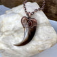 Black Bear Claw with Carnelian Accent, Med/Large Front Claw - Copper Electroformed Necklace