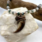 Black Bear Claw on Jasper and Montana Agate Bead Strand, Med/Lg Rear Claw - Copper Electroformed Necklace