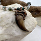 Black Bear Claw on Jasper and Montana Agate Bead Strand, Med/Lg Rear Claw - Copper Electroformed Necklace