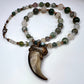 Black Bear Claw on Jasper and Montana Agate Bead Strand, Med/Lg Rear Claw - Copper Electroformed Necklace