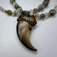 Black Bear Claw on Jasper and Montana Agate Bead Strand, Med/Lg Rear Claw - Copper Electroformed Necklace