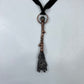 Kyanite Witch's Broom Necklace - Copper Electroformed