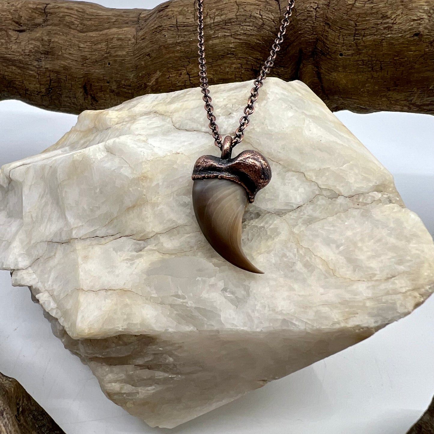 Black Bear Claw Necklace, Small Rear Claw - Copper Electroformed