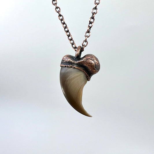 Black Bear Claw Necklace, Small Rear Claw - Copper Electroformed