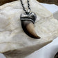 Black Bear Claw Necklace, Medium Rear Claw - Silver Electroformed
