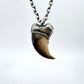 Black Bear Claw Necklace, Medium Rear Claw - Silver Electroformed