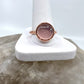 Size 10.5 Rose Quartz Ring - Copper Electroformed