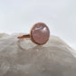 Size 6.5 Rose Quartz Ring - Copper Electroformed