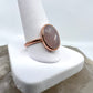 Size 9 Rose Quartz Ring - Copper Electroformed