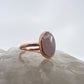 Size 9 Rose Quartz Ring - Copper Electroformed