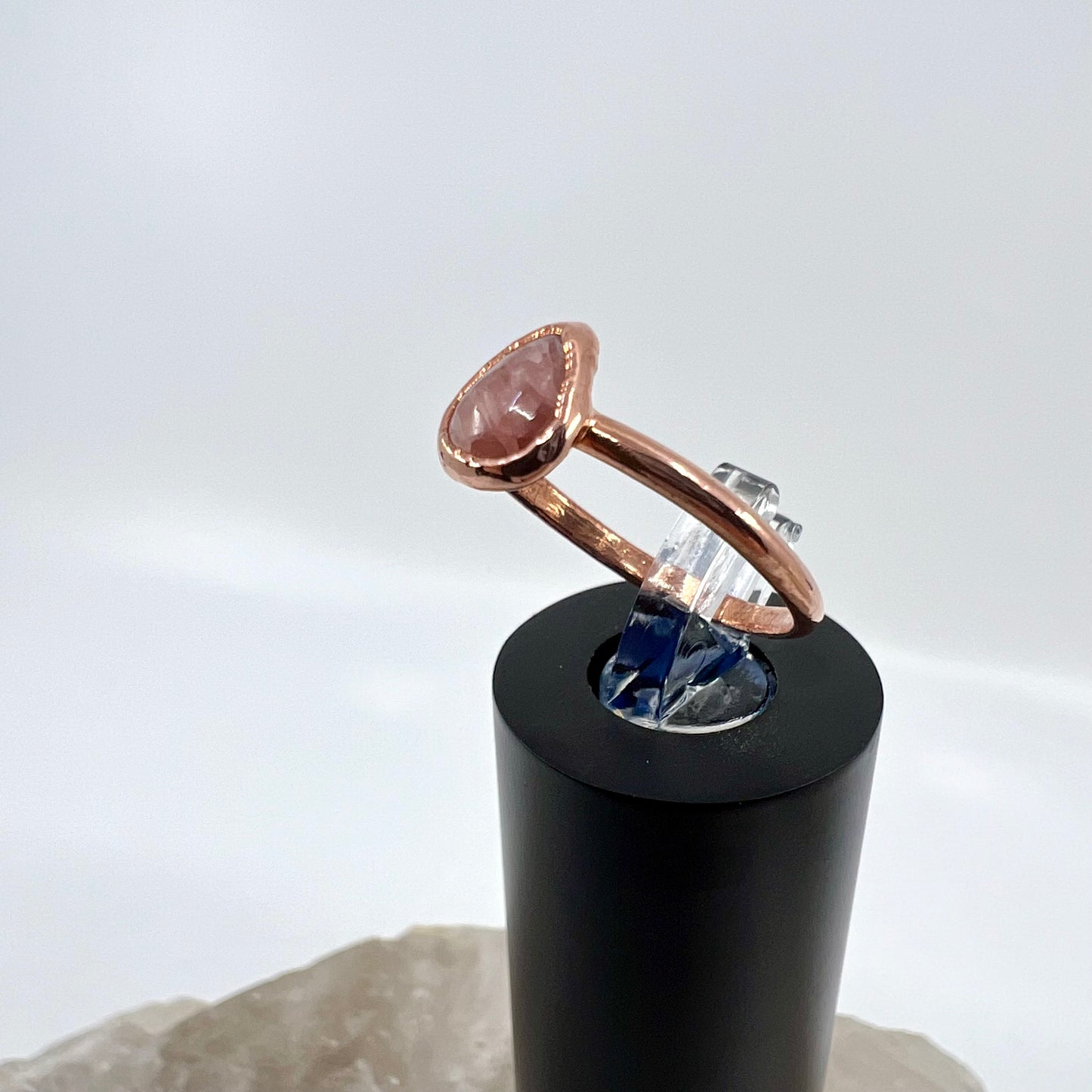 Size 7 Rhodochrosite Ring - Copper Electroformed