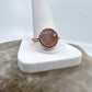 Size 10 Rose Quartz Ring - Copper Electroformed