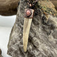 Antler Tip Necklace with Rhodochrosite Accent- Copper Electroformed