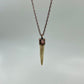 Antler Tip Necklace with Rhodochrosite Accent- Copper Electroformed