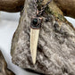Antler Tip Necklace with Blue Tiger's Eye Accent- Copper Electroformed