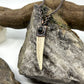 Antler Tip Necklace with Blue Tiger's Eye Accent- Copper Electroformed