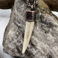 Antler Tip Necklace with Blue Tiger's Eye Accent- Copper Electroformed