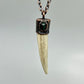 Antler Tip Necklace with Blue Tiger's Eye Accent- Copper Electroformed