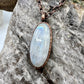 Rainbow Moonstone Necklace - Copper Electroformed