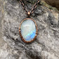 Rainbow Moonstone Necklace - Copper Electroformed