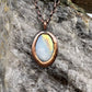 Rainbow Moonstone Necklace - Copper Electroformed