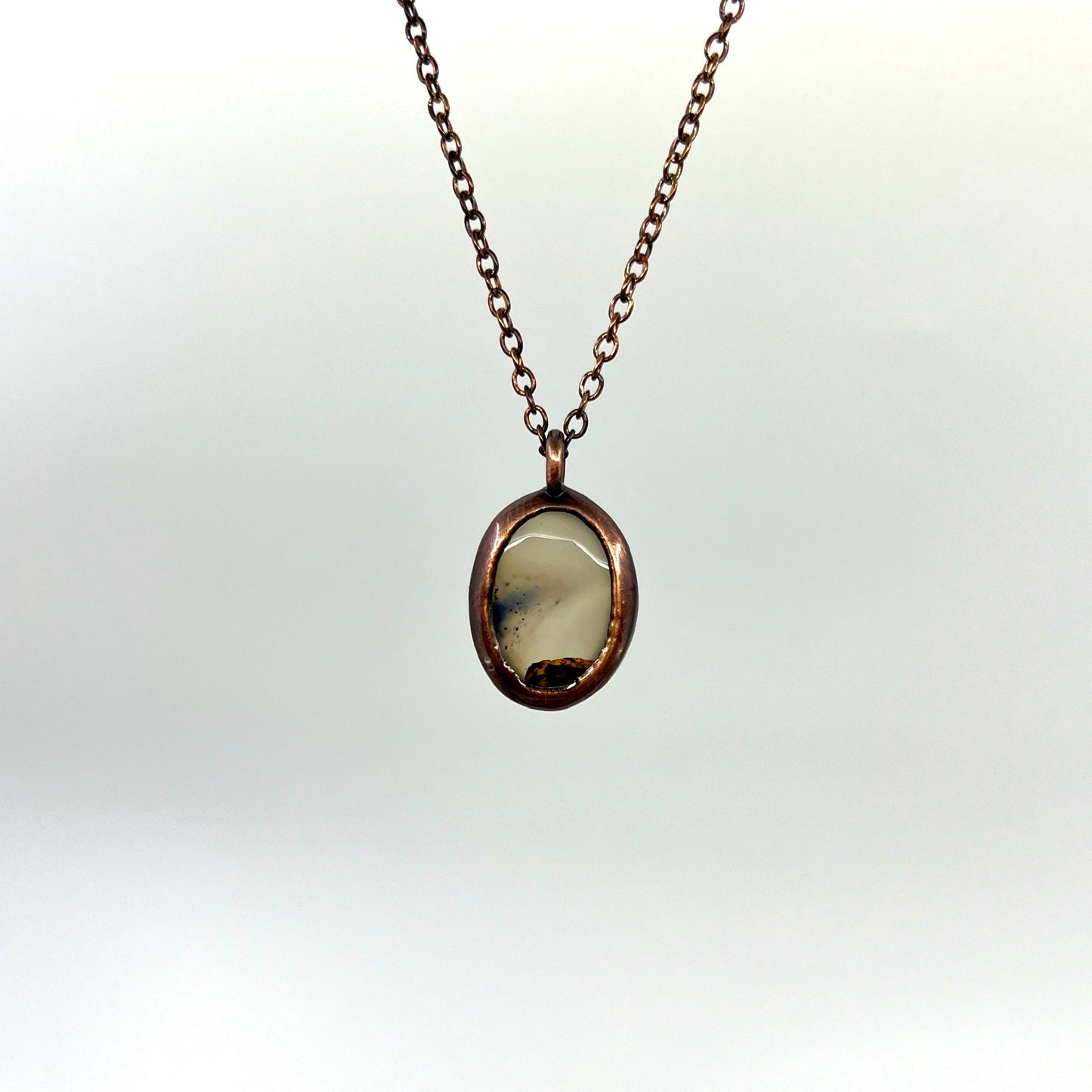 Montana Agate -- Copper Electroformed Necklace