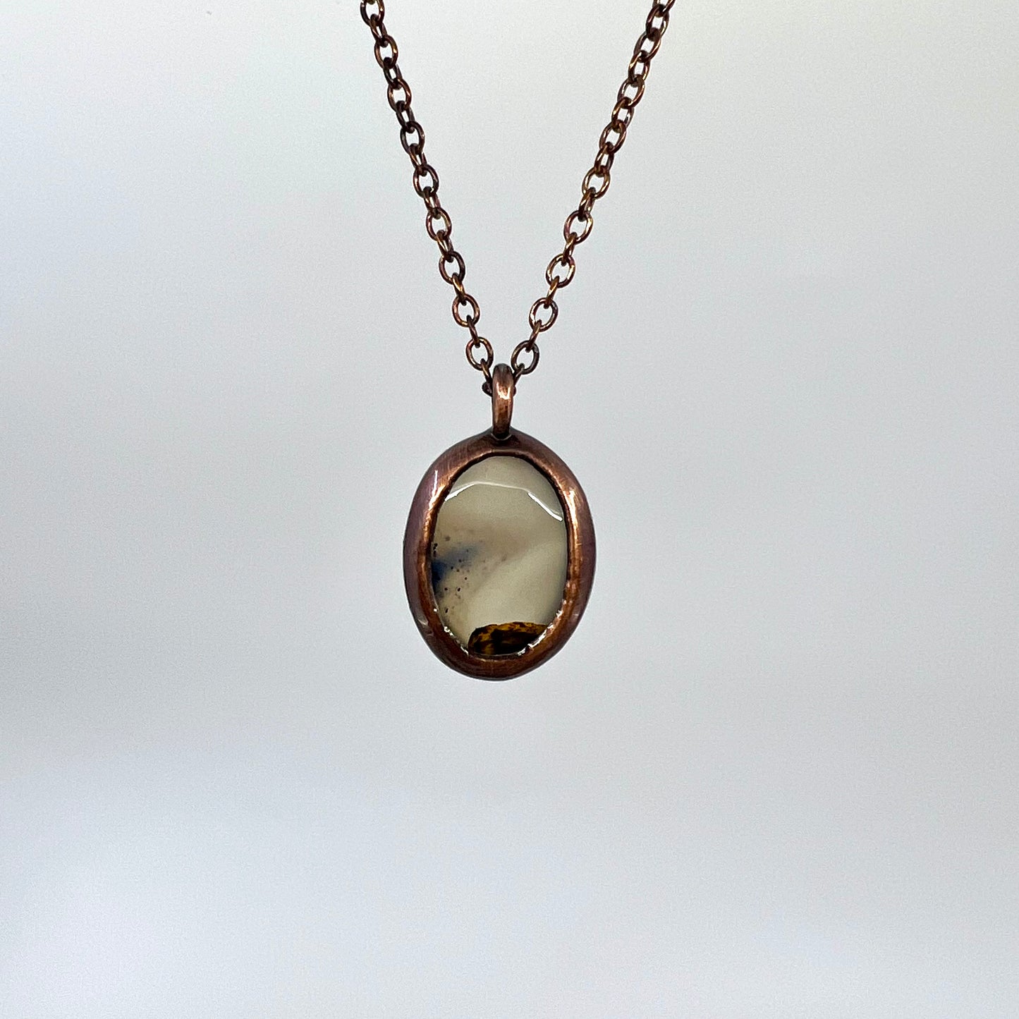 Montana Agate -- Copper Electroformed Necklace