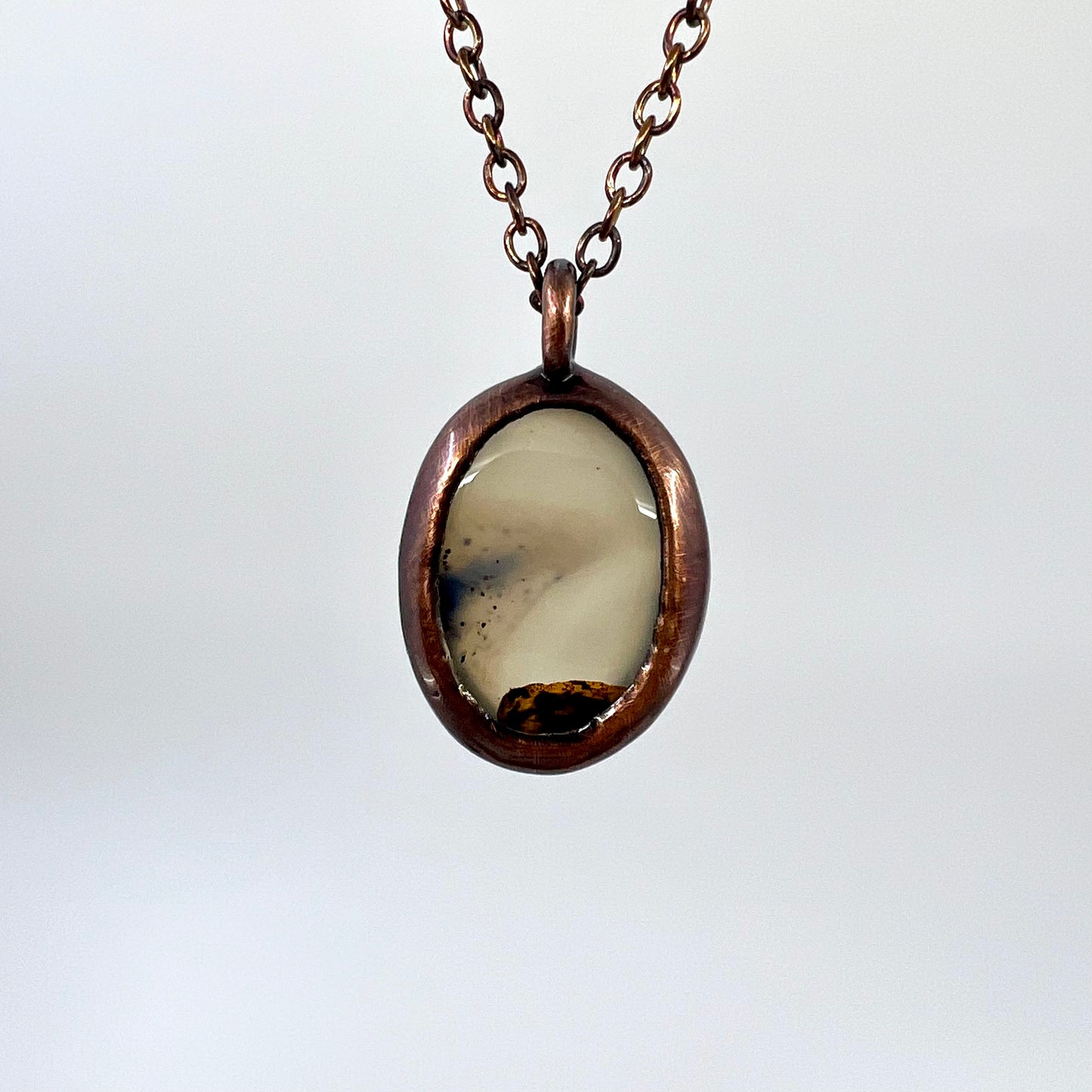 Montana Agate -- Copper Electroformed Necklace