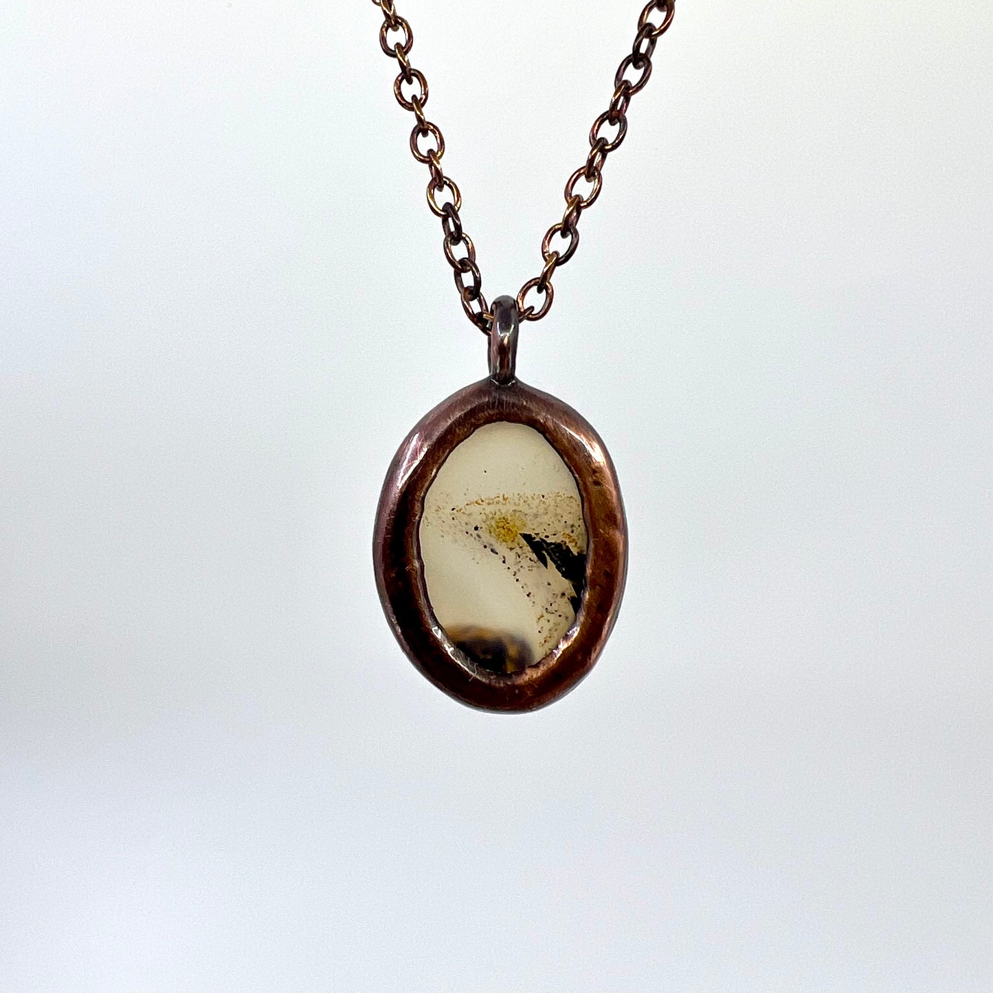 Montana Agate -- Copper Electroformed Necklace
