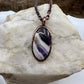 Chevron Amethyst Necklace - Copper Electroformed