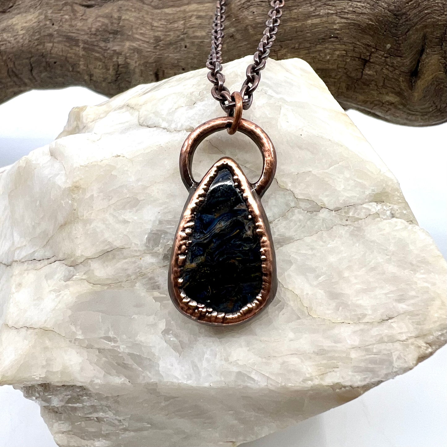 Pietersite Necklace - Copper Electroformed